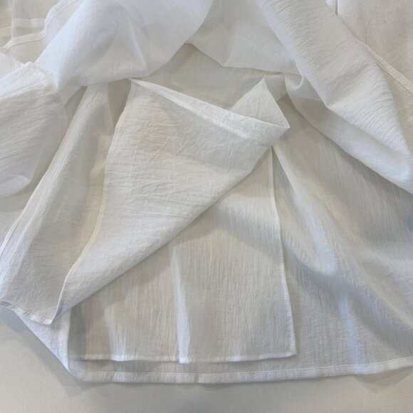 VINCE. White fine Cotton Tunic Top With 3/4 Sleeve & Mandarin Collar NWT size XS - Picture 8 of 16